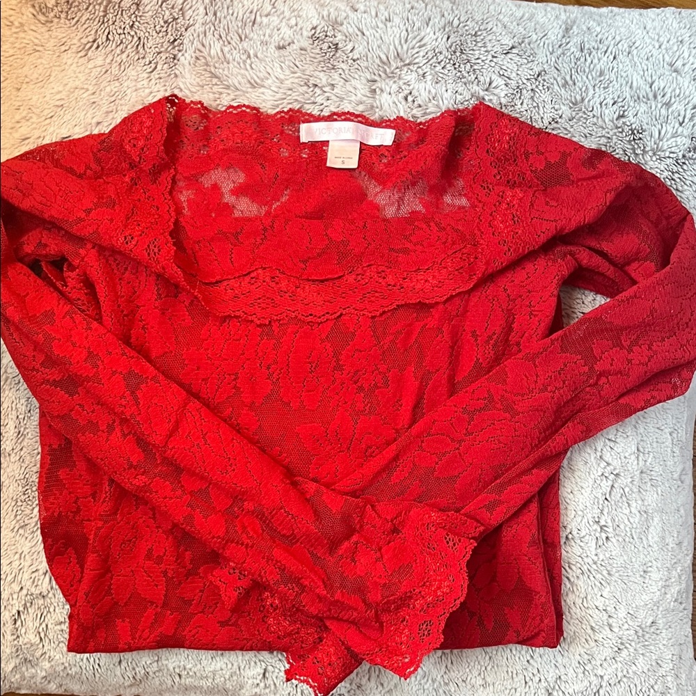 Victoria's Secret Red Lace Chemise